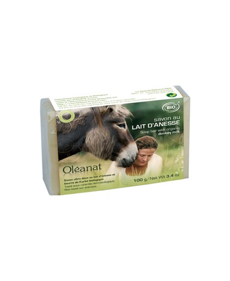 Oleanat - Savonnette au lait d'ânesse - 100 gr Oleanat - Savonnette au lait d'ânesse - 100 gr