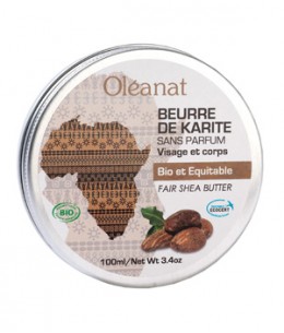 Oleanat - Beurre de karité extra pur Bio équitable sans parfum - 100 ml