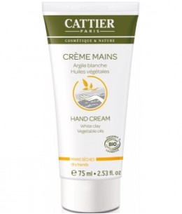 Cattier - Crème Mains Sèches Argile blanche - 75 ml