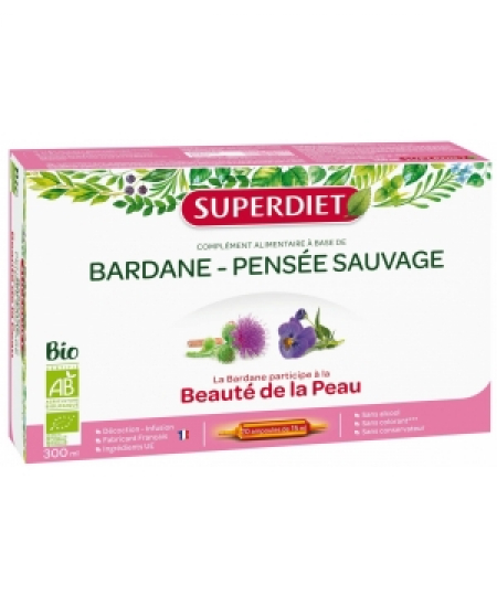 Super Diet - Bardane Pensée Sauvage Bio 20 ampoules - 15ml Super Diet - Bardane Pensée Sauvage Bio 20 ampoules - 15ml