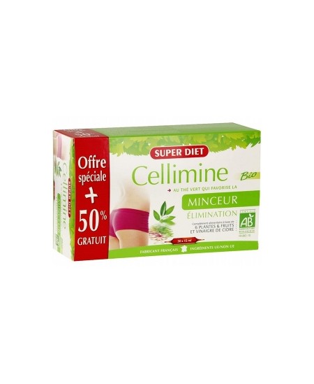 Super Diet - Cellimine Bio au thé vert - 20 + 10 ampoules OFFERTES Super Diet - Cellimine Bio au thé vert - 20 + 10 ampoules OFFERTES