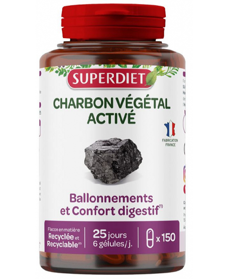 Super Diet - Charbon Végétal Activé - 150 gélules