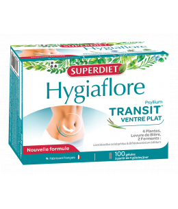 Super Diet Hygiaflore Transit Ventre plat 100 gélules psyllium blond Espritphyto
