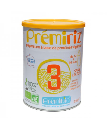 Prémibio - Lait infantile PrémiRiz 3ème âge Croissance - 900 gr Prémibio - Lait infantile PrémiRiz 3ème âge Croissance - 900 gr