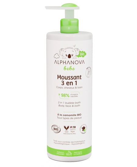 Alphanova - Moussant 3 en 1 Corps Cheveux bain moussant - 500 ml