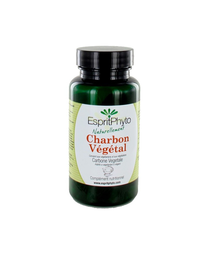 Charbon végétal activé ventre plat - 90 gélules - Espritphyto Charbon végétal activé ventre plat - 90 gélules - Espritphyto