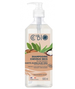 C'bio - Shampoing cheveux secs Karité Jojoba Aloé - 500 ml