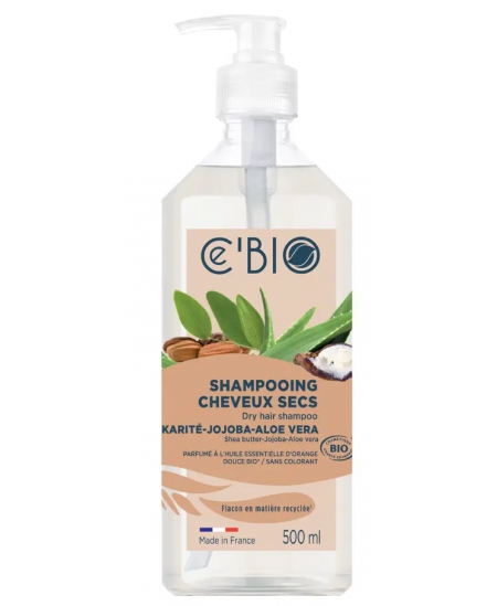 C'bio - Shampoing cheveux secs Karité Jojoba Aloé - 500 ml C'bio - Shampoing cheveux secs Karité Jojoba Aloé - 500 ml