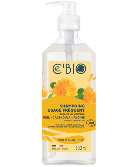 Shampooing usage fréquent Miel Calendula Avoine 500 ml C'bio shampoing familial Espritphyto