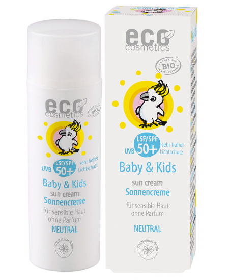 Eco Cosmetics - Crème solaire bébé indice 50+ neutre peaux très sensibles sans parfum - 50 ml Eco Cosmetics - Crème solaire bébé indice 50+ neutre peaux très sensibles sans parfum - 50 ml