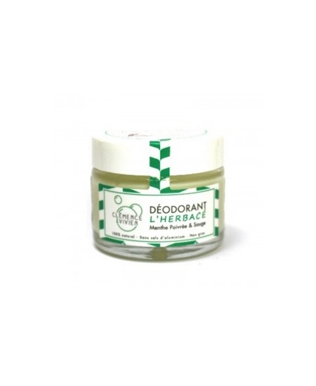 Clemence & Vivien - Baume déodorant L'Herbacé Menthe Poivrée et Sauge- 50 gr Clemence & Vivien - Baume déodorant L'Herbacé Menthe Poivrée et Sauge- 50 gr