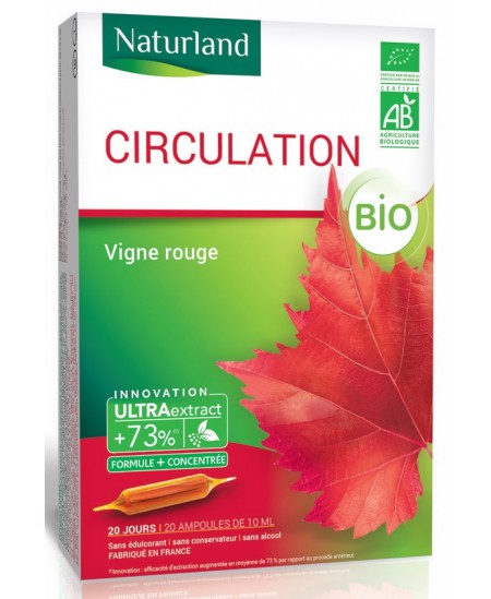 Extrait Fluide Bio - Vigne Rouge bio - Naturland 20 ampoules de 10ml Espritphyto