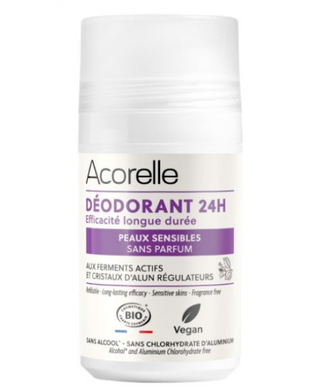 Acorelle - Déodorant roll-On 24h peaux sensibles sans parfum 50ml Acorelle - Déodorant roll-On 24h peaux sensibles sans parfum 50ml
