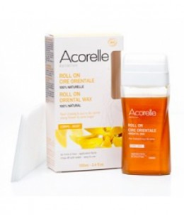 Acorelle - Roll on de cire orientale Fleur d'Ylang et sucre de canne 100ml + 10 bandes lavables