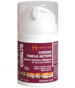 Coslys - Crème visage Homme triple action au Hêtre d'Ardèche - 50 ml