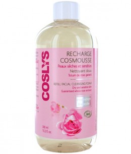 Coslys - Recharge Cosmousse visage peau sensible nettoyant à la Rose - 300 ml