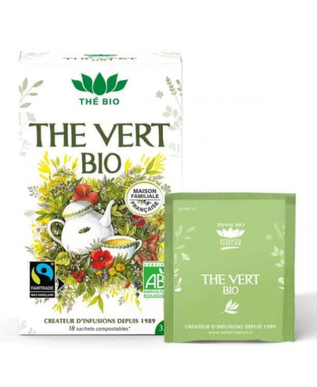 Thé vert bio - 18 sachets - Romon Nature digestion vitalité anti stress Espritphyto