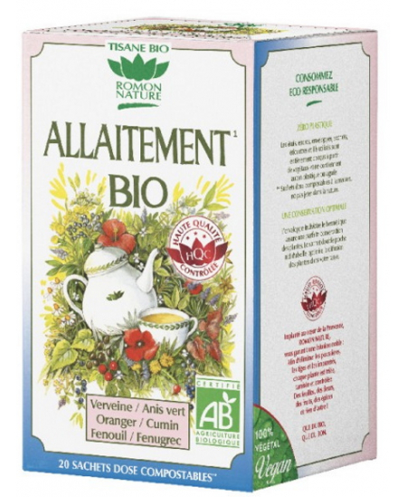 Tisane Allaitement - 20 sachets de 32g - Romon Nature aide la jeune maman Espritphyto