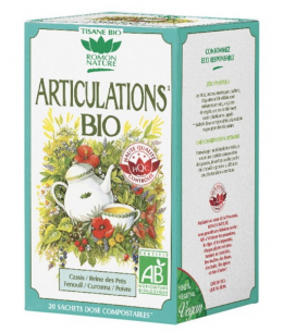 Tisane Articulations bio - 20 sachets 36g - Romon Nature cassis reine des près curcuma Espritphyto