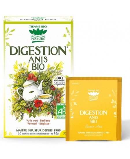 Romon Nature - Tisane Digestion Anis - 20 sachets synergie carminative Espritphyto Romon Nature - Tisane Digestion Anis - 20 sachets synergie carminative Espritphyto