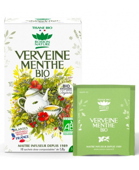 Romon Nature - Tisane Verveine/Menthe bio - 20 sachets Romon Nature - Tisane Verveine/Menthe bio - 20 sachets