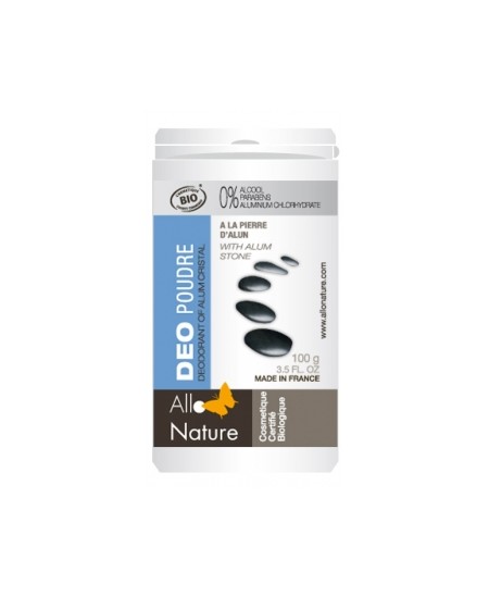 AlloNature - Déo poudre à l'alun de Potassium bio - 100 gr AlloNature - Déo poudre à l'alun de Potassium bio - 100 gr