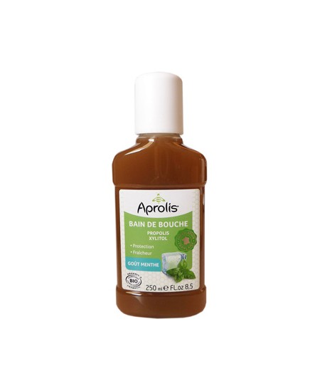 Bain de bouche Propolis et Xylitol goût Menthe - 250 ml - Aprolis hygiène bucco dentaire Espritphyto