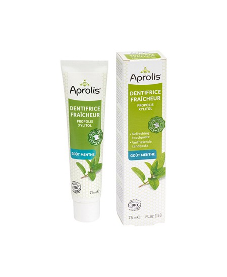 Aprolis - Dentifrice fraîcheur Propolis Menthe Poivrée Tea Tree - 75 ml Aprolis - Dentifrice fraîcheur Propolis Menthe Poivrée Tea Tree - 75 ml
