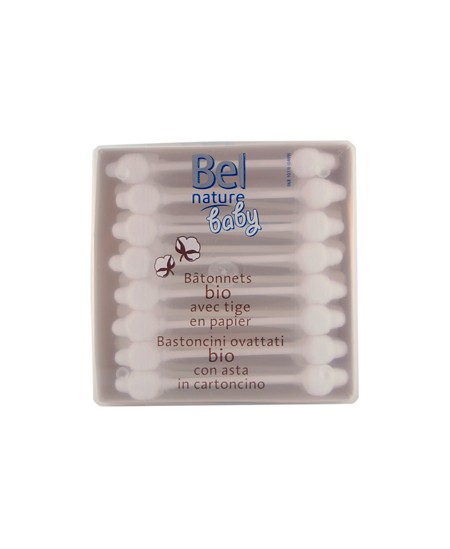 Bel Nature - 56 Bâtonnets sécurité oreille bébé coton bio