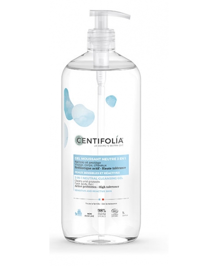 Centifolia - Gel moussant neutre 3 en 1 - 1L sans parfum Espritphyto