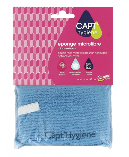Capt' Hygiène - Eponge microfibre Cap't hygiène multi usages sans détergent Espritphyto Capt' Hygiène - Eponge microfibre Cap't hygiène multi usages sans détergent Espritphyto