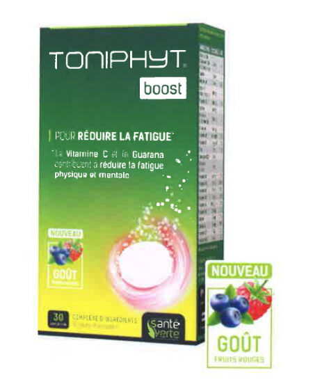 Santé Verte - Toniphyt Boost Goût Fruits Rouges - 30 comprimés effervescents Santé Verte - Toniphyt Boost Goût Fruits Rouges - 30 comprimés effervescents