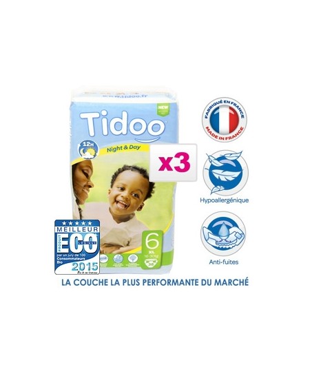 Tidoo - Jumbo de 3 X 38 couches Taille 6 : XL 16 30 Tidoo - Jumbo de 3 X 38 couches Taille 6 : XL 16 30