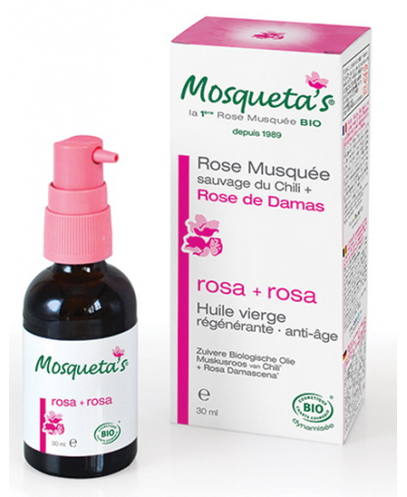 Huile de rose musquée + HE de Rose de Damas Bio - 30 ml - Mosqueta's anti âge hydratation nutrition intense Espritphyto