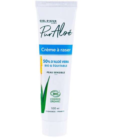 Pur Aloé - Crème à Raser à l'Aloe Vera 50 % - 100 ml Pur Aloé - Crème à Raser à l'Aloe Vera 50 % - 100 ml