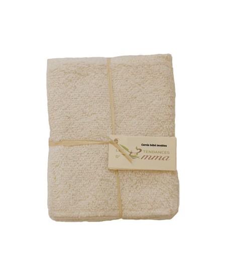 Les Tendances D Emma - Lot de 5 carrés bébé lavables en Coton bio Biface Les Tendances D Emma - Lot de 5 carrés bébé lavables en Coton bio Biface