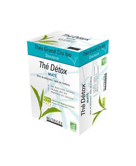 Nutrigee - Thé Détox Maté à la sève de bouleau et baie de sureau - 30 sachets Nutrigee - Thé Détox Maté à la sève de bouleau et baie de sureau - 30 sachets