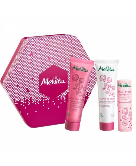 Melvita - Coffret hexagonal Nectar de Roses bio Melvita - Coffret hexagonal Nectar de Roses bio