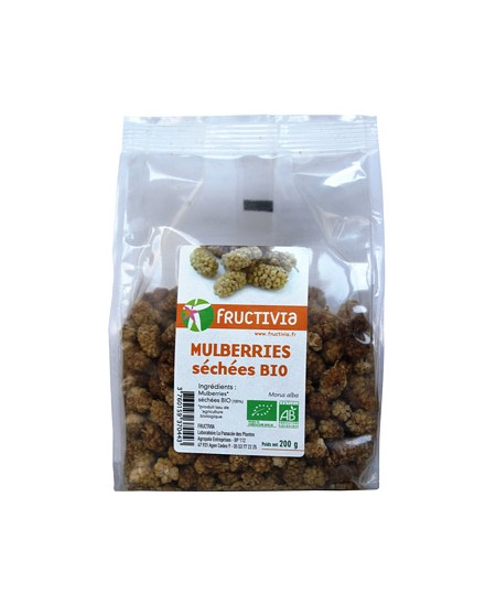 Fructivia - Mûres blanches (Mulberries) séchées - 200 gr Fructivia - Mûres blanches (Mulberries) séchées - 200 gr