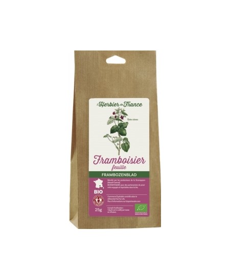 tisane Framboisier feuille - 25 gr - Herbier De France infusion Rubus idaeus Espritphyto