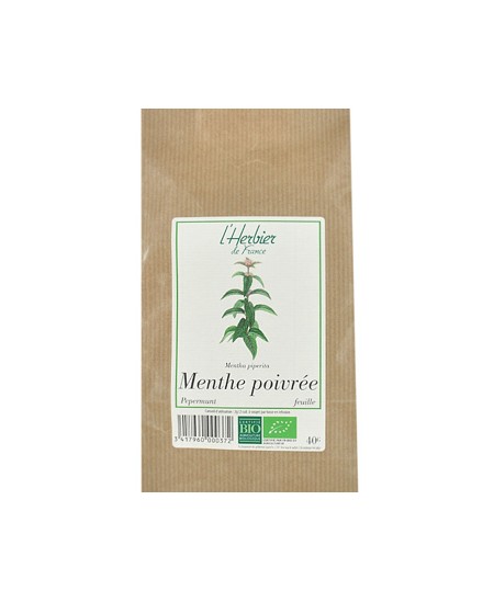 Herbier De France - Menthe Poivrée feuilles - 40 gr Herbier De France - Menthe Poivrée feuilles - 40 gr