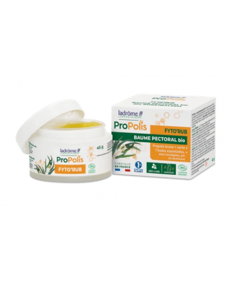 Fyto'Rub Baume respiratoire à la Propolis - 45 g - Ladrome huiles essentielles balsamiques Espritphyto