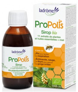 Sirop bio à la propolis, échinacéa, thym - 150 ml - Ladrome aide les voies respiratoires Espritphyto