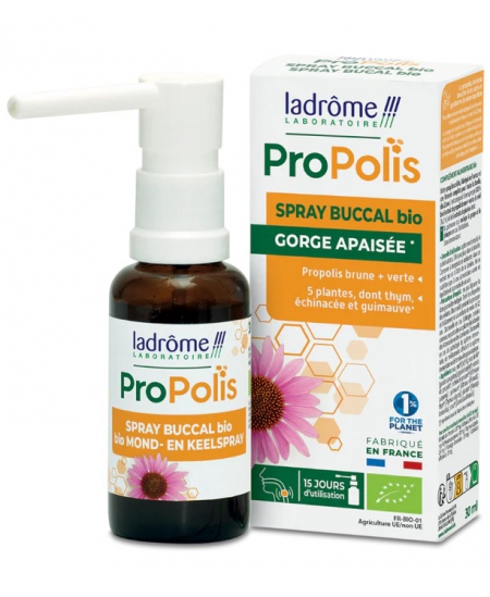Spray buccal BIO Propolis + 5 plantes 30ml - Ladrome défenses immunitaires par le thym Espritphyto