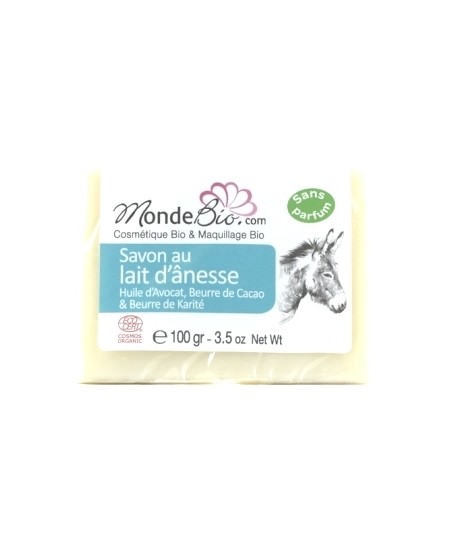 Le Monde du Bio -Savon au lait d'ânesse bio - 100 gr Le Monde du Bio -Savon au lait d'ânesse bio - 100 gr