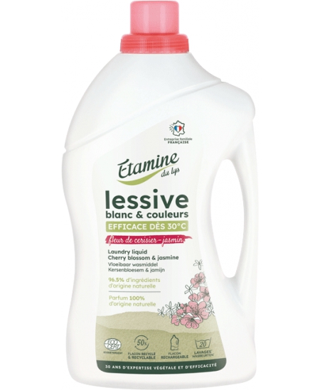 Etamine du Lys - Lessive liquide Fleur de cerisier et jasmin - 1L Etamine du Lys - Lessive liquide Fleur de cerisier et jasmin - 1L