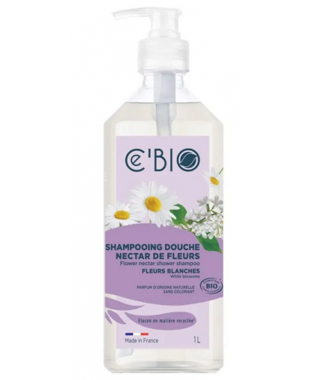 C'bio - Shampooing douche Fleurs Blanches - 1 L C'bio - Shampooing douche Fleurs Blanches - 1 L