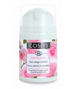 Coslys Soin Visage Nutrition Pur velours 50 ml Crème de jour peaux sèches et sensibles Totum de Rose Espritphyto