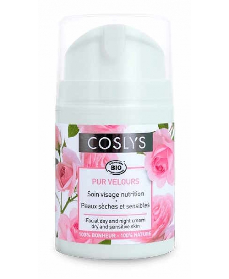 Coslys Soin Visage Nutrition Pur velours 50 ml Crème de jour peaux sèches et sensibles Totum de Rose Espritphyto