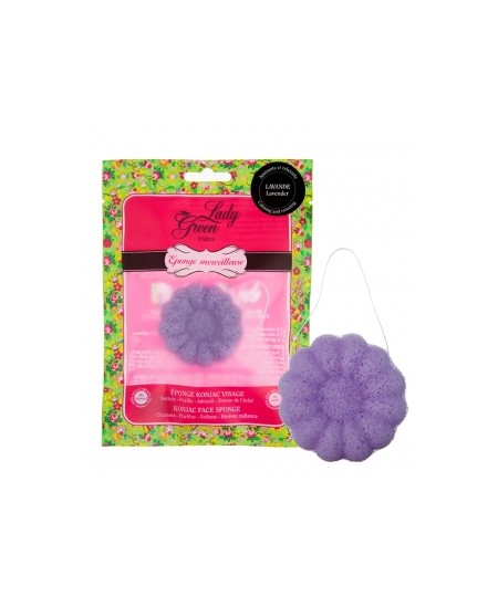 Lady Green - Eponge Konjac Merveilleuse Lavande Apaisante et relaxante Fleur Lady Green - Eponge Konjac Merveilleuse Lavande Apaisante et relaxante Fleur